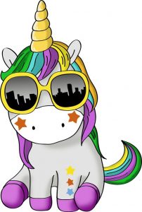 unicornio para colorear arcoiris