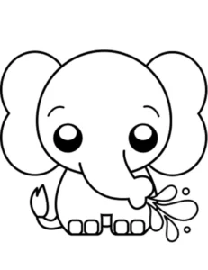 dibujo bonito de elefante