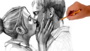 dibujo de pareja a lápiz